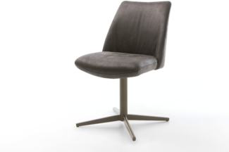 Drehstuhl Elso-Flex Mikrofaser Anthrazit Vintage Fußkreuz Effektfinish Titan 360° drehbar Taschenfederkern