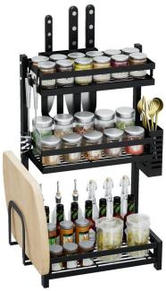 Heikoeco Ablageregal gewürzregal stehend,gewürzregal,arbeitsplatte küche,2-3 Ebene, Gewürzregal Küchen Organizer, gewürzregal, spices organizer, gewürzregal stehend