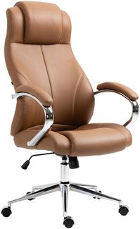 CLP Bürostuhl Salford Echtleder höhenverstellbar und drehbar,hellbraun