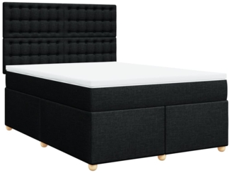 vidaXL Boxspringbett mit Matratze Schwarz 140x200 cm Stoff 3291319