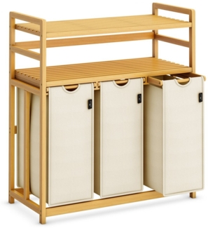 AdelDream Wäschekorb Wäschekorb 150L – 3 Fächer & 2 Regale