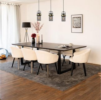 HOME DELUXE Esstisch Eckig AVENCIA inkl. U-Fuß