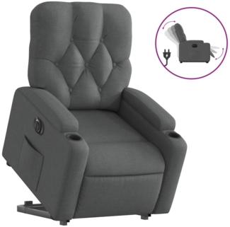 vidaXL Relaxsessel mit Aufstehhilfe Elektrisch Dunkelgrau Stoff 3204735