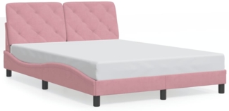 vidaXL Bettgestell ohne Matratze Rosa 140x190 cm Samt 3207922