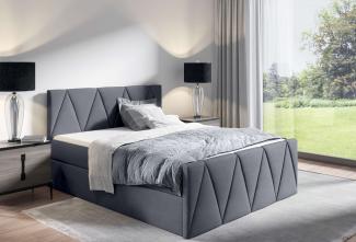 99rooms Ilsa Boxspringbett 200x200 cm Velours Jasmine Dunkelgrau