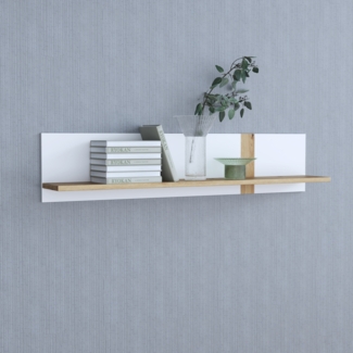 FORTE Tuluza Wandpaneel, Holzwerkstoff, Weiß/Braun, 140 x 29,6 x 21,9 cm