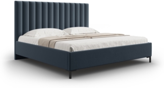 Micadoni Polsterbett Allison Strukturierter Stoff Dunkelblau 180x200