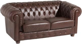 Sofa 2-Sitzer Kalea Bezug Wischleder Buche nussbaum dunkel / braun 21370