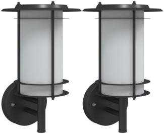 vidaXL Außenwandleuchten 2 Stk. Schwarz Edelstahl 4006289