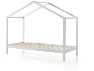 Hausbett Kapua 210x97x170 Kinderbett Massivholz Weiß