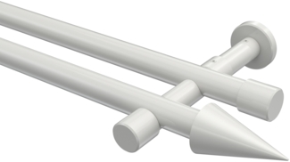 Gardinenstangen-Set Prestige Savio 280 cm (geteilt in 2 x 140 cm), 2-läufig (ohne Ringe), 20 mm Ø Weiß