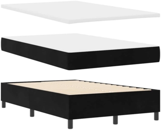 vidaXL Boxspringbett mit Matratze Schwarz 120 x 200 cm Samt 3344440