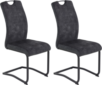 HELA Esszimmerstuhl Tabea Freischwinger BESTSELLER verschiedene Stoffqualitäten (Set, 2 St), 2 oder 4 Stück, Schwingstuhl, Microfaser Vintage oder Kunstleder