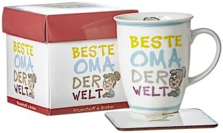 Kaffeebecher mit Untersetzer Beste/Bester. - Kaffeebecher Beste Oma