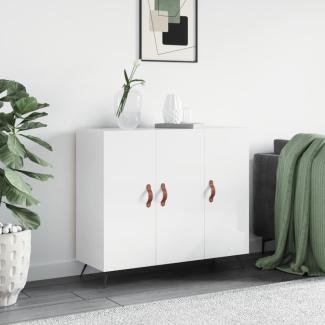 vidaXL Sideboard Hochglanz-Weiß 90x34x80 cm Holzwerkstoff 828078