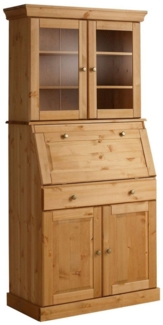 Home affaire Sekretär Rosi im Landhausstil, Schreibtisch aus Massivholz, mit Vitrine, in 2 Breiten