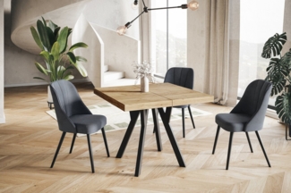 Alpi-Möbel Esstisch Wohnzimmertisch - Ausziehbarer rechteckiger Tisch - Craft Eiche, Ausziehbar, 1 x Einsatz 50 cm