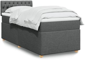 vidaXL Boxspringbett mit Matratze Dunkelgrau 90x200 cm Stoff 3288871