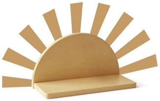 Kids Concept Wandregal Regalbrett Sonne Star gelb 30 x 12 x 16cm mit Wanddeko-Aufklebern