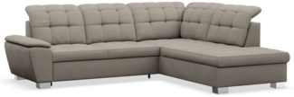 Selsey 'Jamaal' Ecksofa mit Schlaffunktion und Stauraum rechtsseitig, taupe