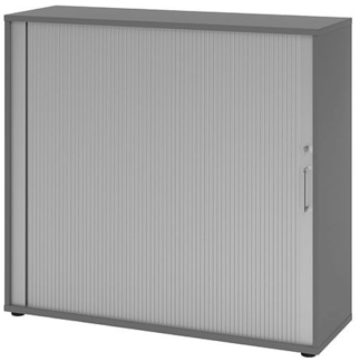 Rollladenschrank horizontal 3 Ordnerhöhen 120cm SG Nussbaum / Silber