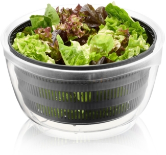 GEFU Salatschleuder 4-IN-1, Schleuder für Salat aus Kunststoff, inkl. Frischhaltedeckel, die Schüssel kann zum Servieren verwendet werden