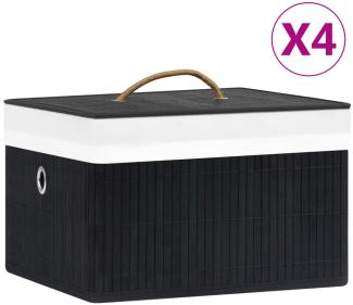 vidaXL Bambus Aufbewahrungsboxen 4 Stk. Schwarz 320769