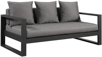 Vente-unique - MOLOKAI Gartensitzgruppe Metall Grau - B 90 cm x H 60,5 cm x L 165,5 cm