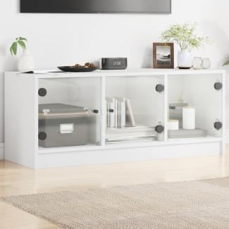 vidaXL TV-Schrank mit Glastüren Weiß 102x37x42 cm 836406