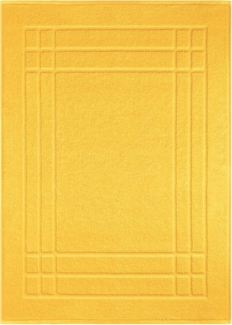 Lashuma Badematte Pure, Höhe 5 mm, schnell trocknend, Baumwolle, rechteckig, gelbe Duschmatte Baumwolle 50x70 cm