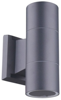 Licht-Erlebnisse Außen-Wandleuchte LELISA, ohne Leuchtmittel, Aluminium Up Down 16 cm hoch IP44 Anthrazit GU10 2-flammig Modern