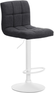 DELUKE® Barhocker MADRID - Dunkelgrau, Stoff, Weiß Barhocker mit Lehne Barstuhl Tresenhocker Tresenstuhl Kneipenhocker Kneipenstuhl