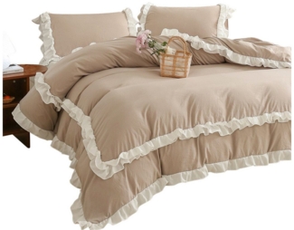 BYSURE Bettwäsche, Polyester, 3 teilig, Romantische, Bettbezug Set