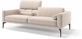 Sofanella Dreisitzer SALERNO Stoffbezug Stoffsofa Designercouch in Creme S: 197 Breite x 97 Tiefe