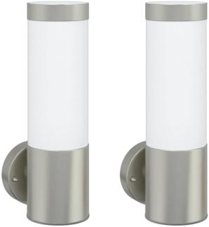 vidaXL Außenwandleuchten 2 Stk. Silbern Edelstahl IP44 4005934