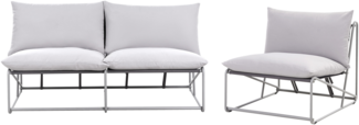 Gartensofa Set 3-Sitzer PICO Metall Grau