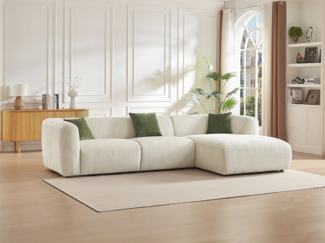 Vente-unique - Ecksofa - Ecke rechts - Stoff - Beige - TANCAVO