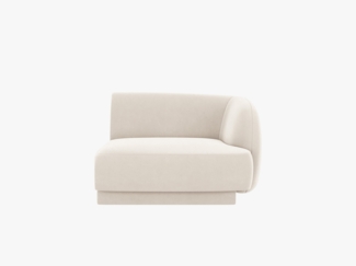 Micadoni Eckmodul Miley 1-Sitzer Samtstoff Helles Beige Rechts