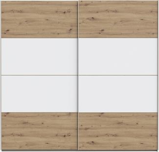 Schiebetürenschrank >SCHACH&MATT 2< in Artisan Eiche/ Weiß - 220,1x210,5x61,2 (BxHxT)