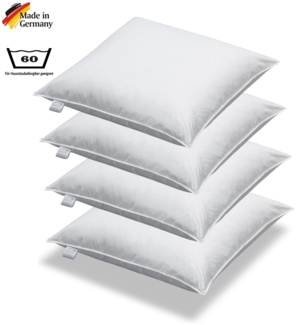 4 Stück Kissen Kopfkissen Sofakissen Füllkissen Federn 40 x 40 cm