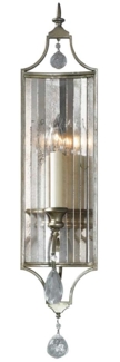 Wandlampe, Kristalle Glas Spiegelglas, H 66 cm