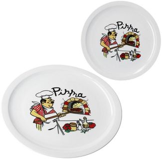 MamboCat Pizzateller 2er Set Mario XXL Pizzateller Ø33,5cm 2 Pers. Teller Pizza Bäcker