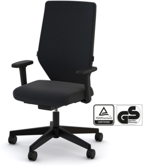 ASSMANN Bürostuhl Streamo mit Polsterrücken Schwarz 48x64x116cm Textil