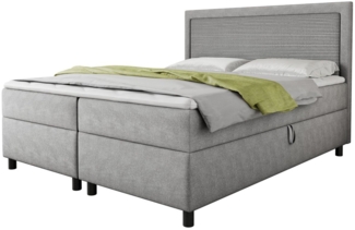 Deine Möbel 24 Boxspringbett JOHN Polsterbett Komplettbett Bett Schlafzimmer Kopfteil Cord (Bonell-Federkernmatratzen H3 Taschenfederkernmatratzen 7 Zonen H4 Stauraum, 3-St, 120x200 140x200 160x200 180x200 200x200), inkl. Bettkasten Topper Beige Grau G...