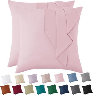 Vielit Kissenbezug Rosa Mikrofaser 80x80 2er Set OEKO-TEX Hypoallergen