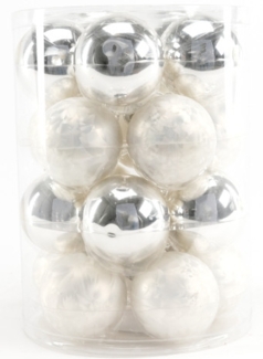 TrendLine Weihnachtskugeln Mini aus Glas Ø 35 mm weiß 16 Stück Christbaumschmuck