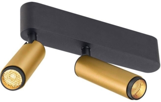 SLV GRIP! S, Deckenaufbauleuchte, double, PHASE, 3000 K, 21 W, 29°, gold / schwarz - Wand- und Deckenleuchten