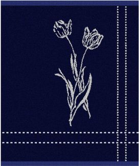 DDDDD Geschirrtuch DDDDD Küchenhandtuch Lisse 50x55 Blau (6er-Pack), (Packung, 6-tlg), schnell trocknend, 100% Baumwolle, mit Tulpen