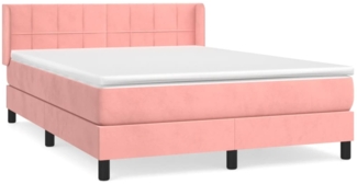 vidaXL Boxspringbett mit Matratze Rosa 140x190 cm Samt 3130960