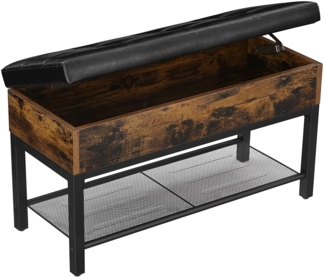 Valora Schuhschrank mit Sitzbank LSB46BX Rustikale braune Spanplatte für den Flur